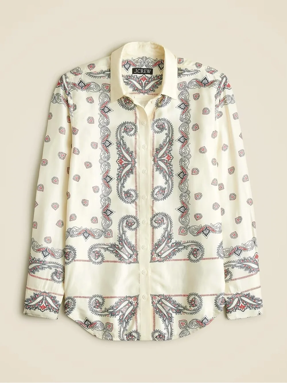 NWOT J Crew paisley viscose silky longsleeve button up blouse